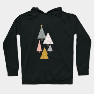 Christmas Trees on Black Hoodie